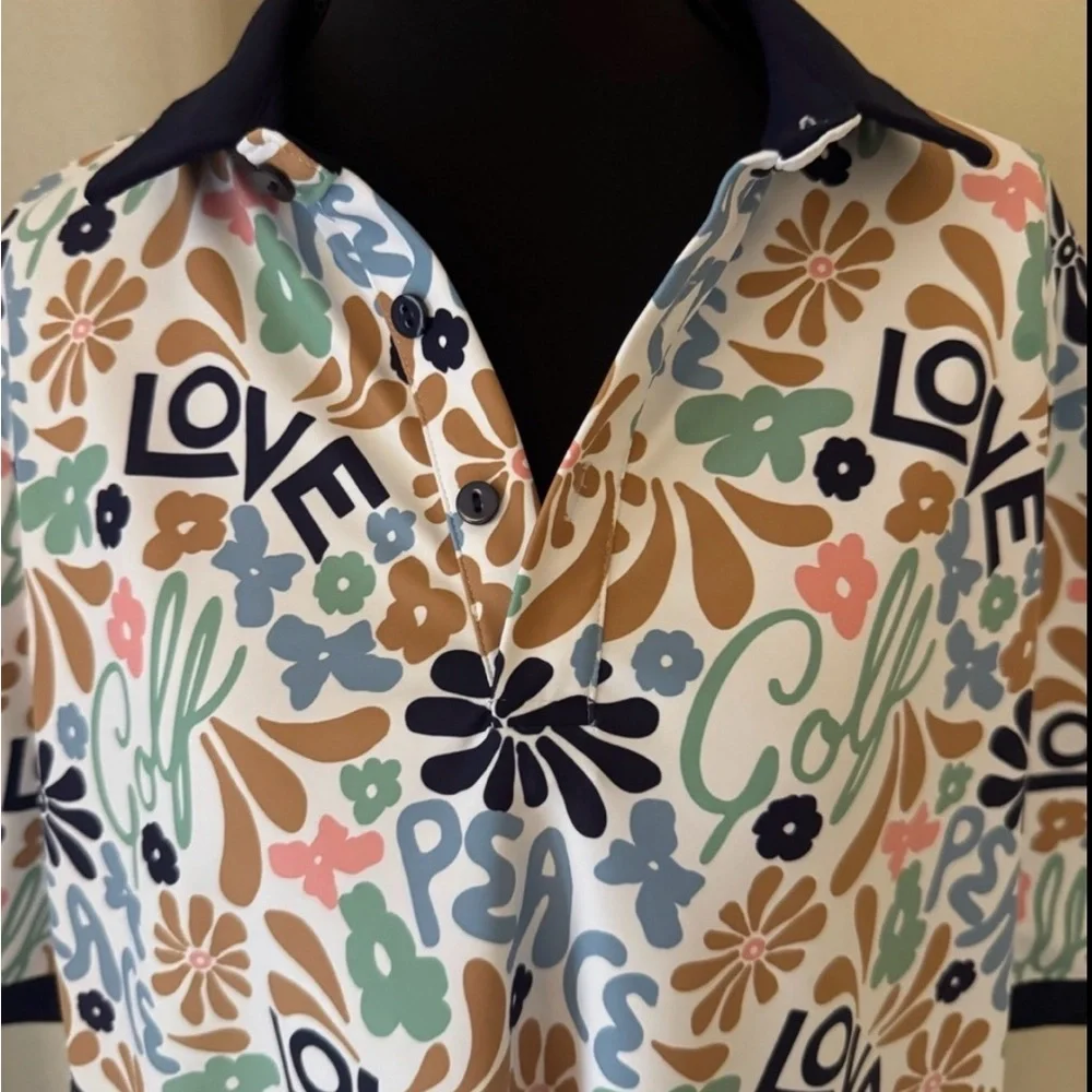Smith & Quinn Golf Polo Shirt Large Colorful Print Performance Men’s
